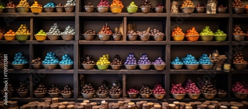 shelves filled with various kinds of chocolate