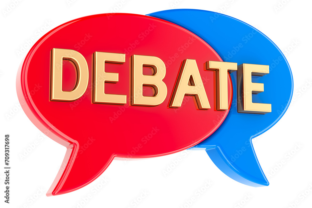 Debate, concept. 3D rendering isolated on transparent background Debate, concept. 3D rendering isolated on transparent background