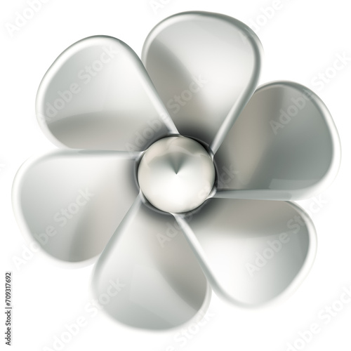 Boat propeller, 3D rendering isolated on transparent background