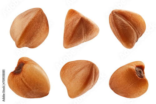 Buckwheat isolated on white background, full depth of field