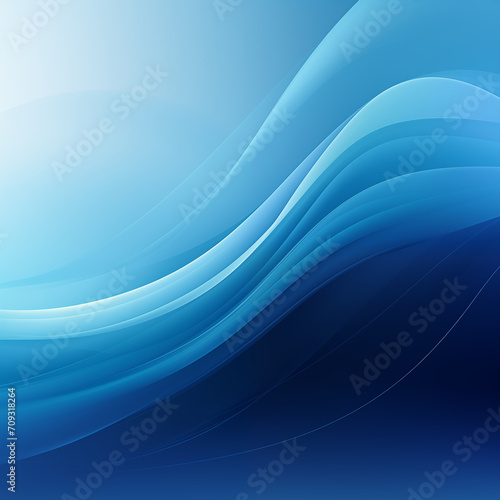 Abstract Blue Waves Background with Smooth Lines