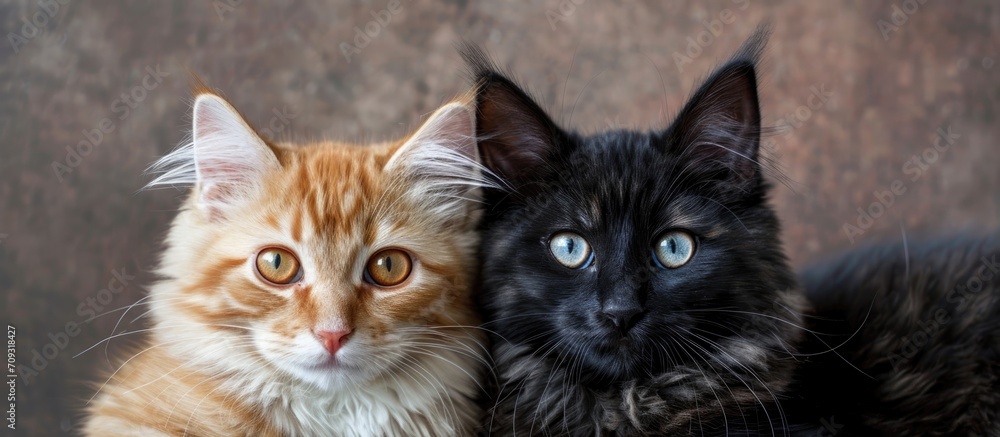 Two different colored cats.