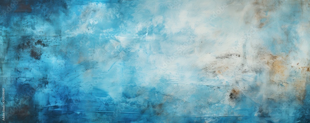 abstract background on canvas in blue tones, texture of paint strokes made in different techniques	