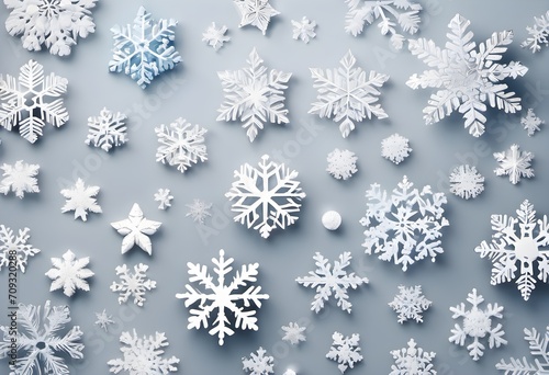 Snowflakes pattern. Al-generated, new year background