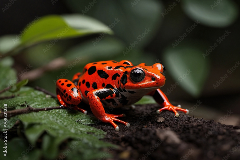 Vibrant Colored Red-Backed Poison Dart Frog Vibrant Colored Red-Backed Poison Dart Frog