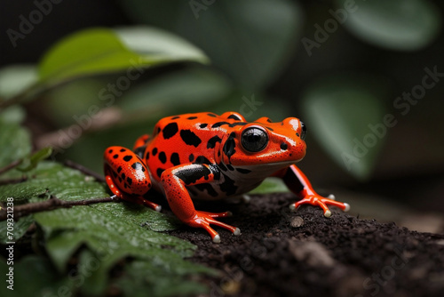 Vibrant Colored Red-Backed Poison Dart Frog © Brandon