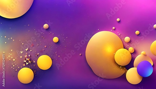 An abstract purple and gold background with circles. 