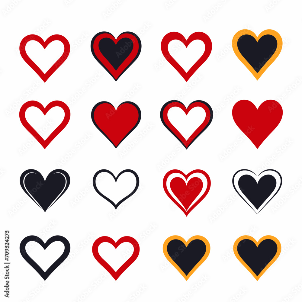 free vector heart collection set free vector heart collection set