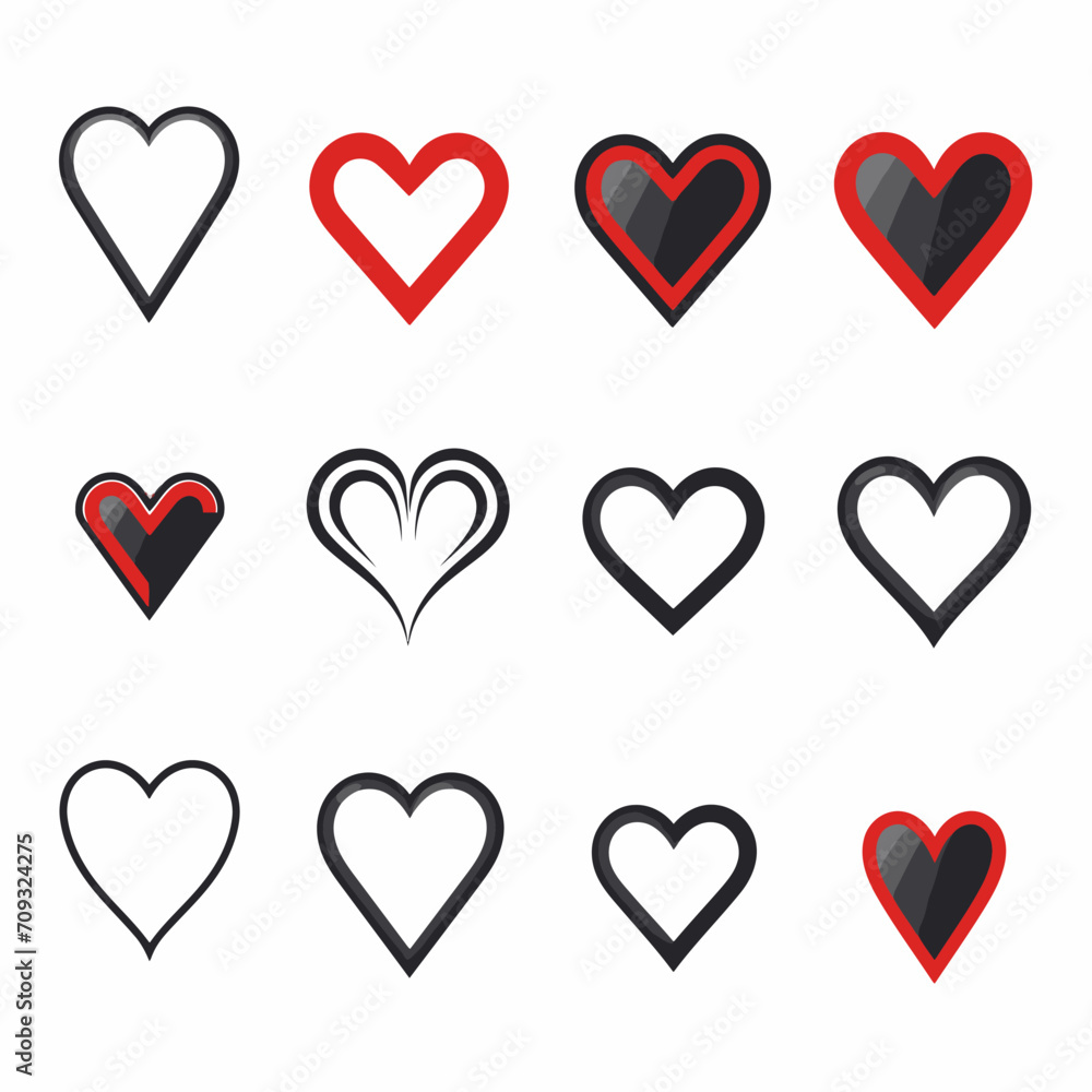free vector heart collection set free vector heart collection set