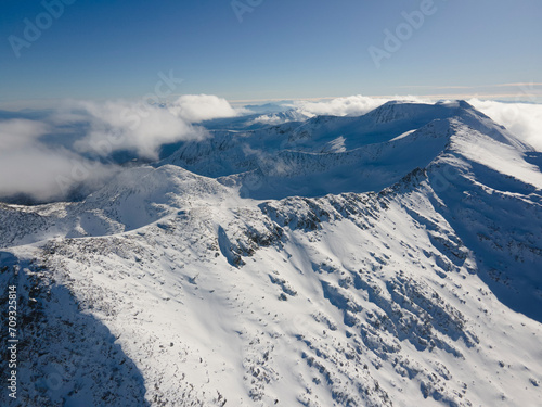 Winter view of Pirin Mountain near Polezhan and Bezbog Peaks, Bulgaria © Stoyan Haytov