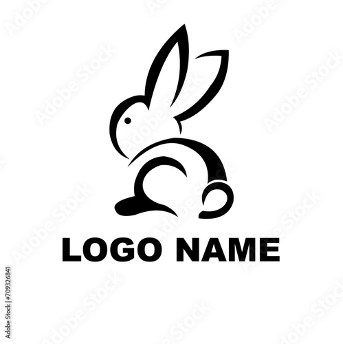 Simple rabbit logo in black colour © calvinda