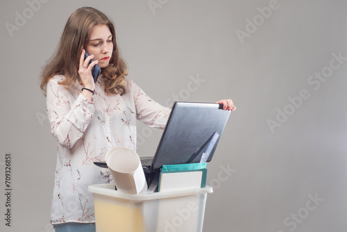 Woman with dismissal box. F...