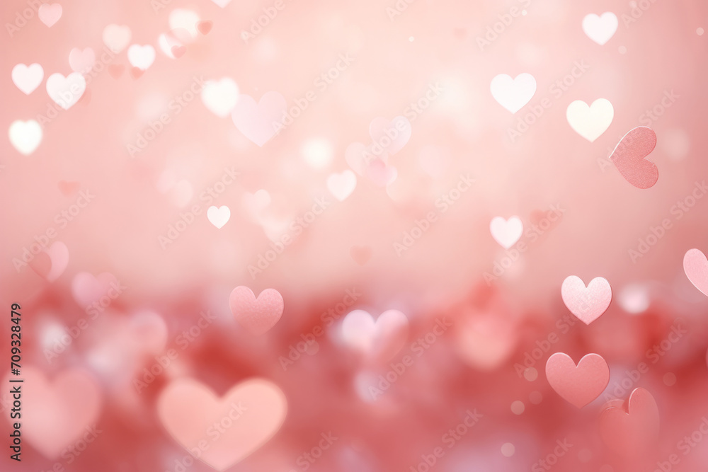 A soft image of tender hearts floating on a pale pink background, creating a dreamy romantic atmosphere for Valentine's Day A soft image of tender hearts floating on a pale pink background, creating a dreamy romantic atmosphere for Valentine's Day