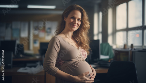 Free Download A pregnant woman in her office - GFXLoad