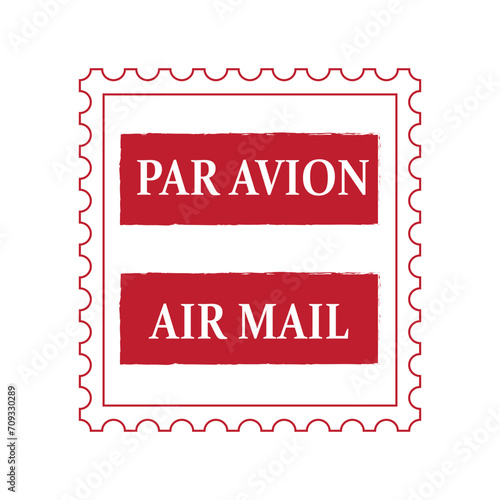 par avion, air mail - postal rubber stamp
