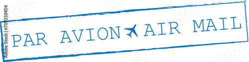 par avion, air mail - postal rubber stamp