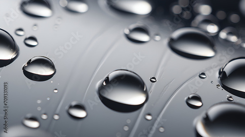 Water drops rain or droplet on black background. Generated AI