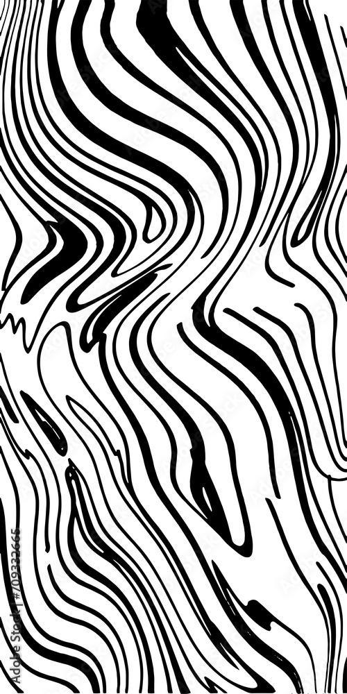 Dynamic flowing wave lines design. technology and sound wave pattern on transparent, png. black and white wavy stripes
