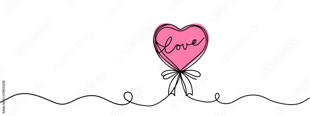 Hand drawn vector illustration of a candy. Romantic doodle sketch of candy for Valentine's Day