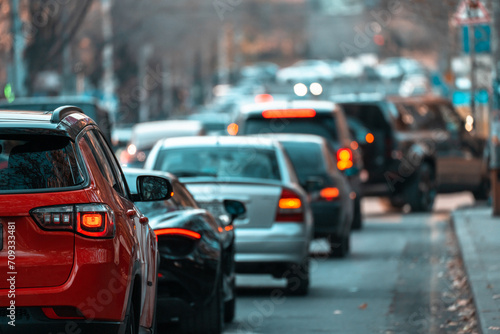 Gridlocked Commute: Cars in a Traffic Jam © Daniel