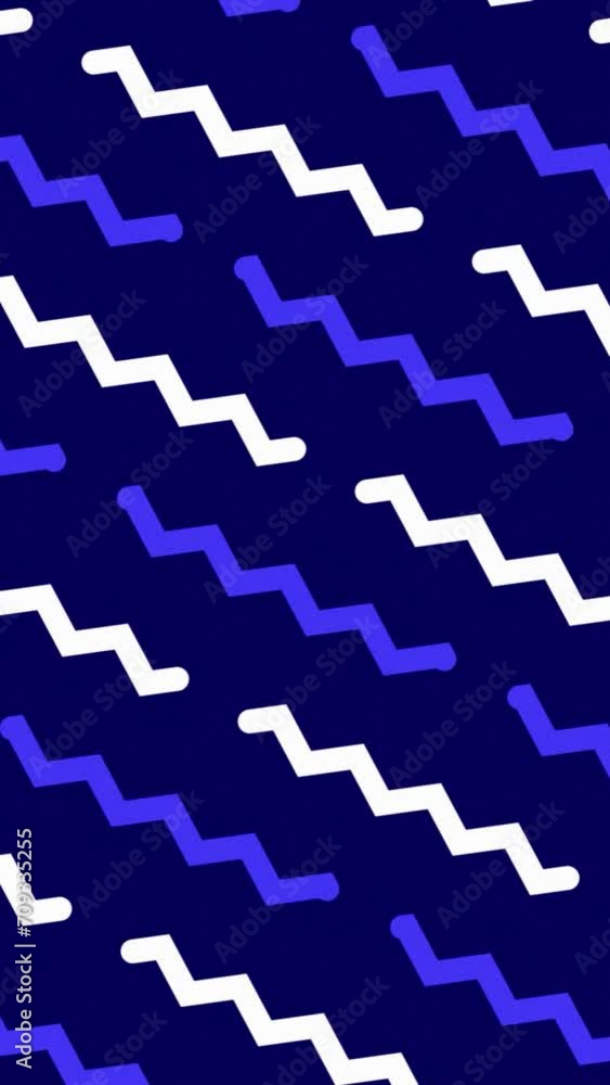Glowing zigzag wavy lines moving diagonally over a blue color background. geometric pattern. Simple wavy zig zag stripes Retro Art Design. Glowing zigzag wavy lines moving diagonally over a blue color background. geometric pattern. Simple wavy zig zag stripes Retro Art Design.