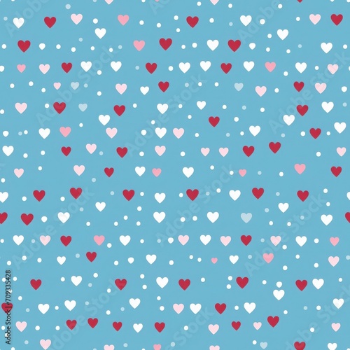 Cute heart pattern on blue, playful and sweet., Valentine themed background with tiny hearts, festive, love