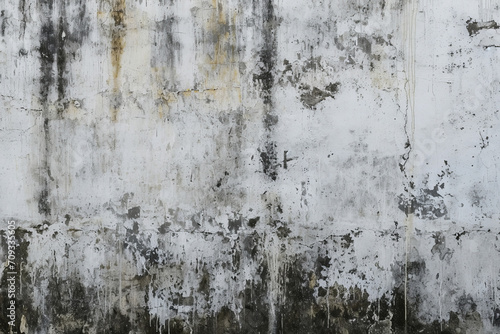 Gray colored concrete wall dirt and stains, minimalistic brushstrokes. Old grunge background © Yana