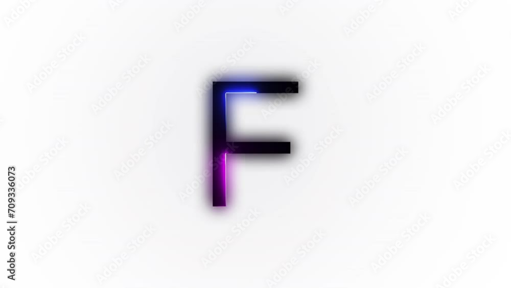 Neon letter F with alpha channel, neon alphabet Neon letter F with alpha channel, neon alphabet