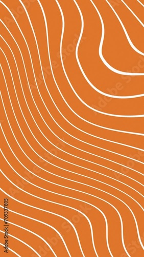 Abstract thin white color wavy line over orange color background. wavy lines flowing grey white background seamless loop. flat animated motion graphic background.