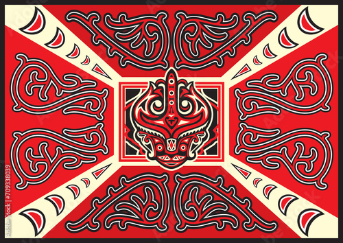 TRADITIONAL ORNAMENT OF BATAKNESE, TRADITIONAL FABRIC CALLED ULOS, PATTERN, BACKGROUND, NORTH OF SUMATERA