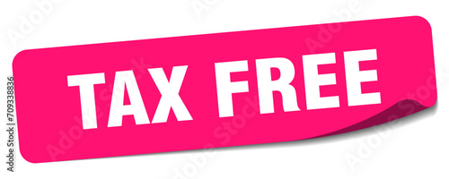 tax free sticker. tax free label