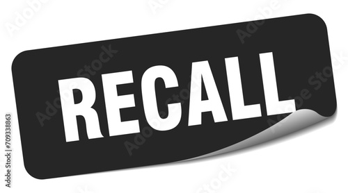 recall sticker. recall label