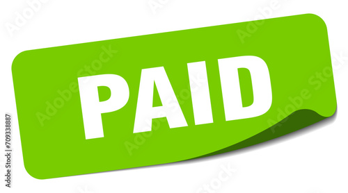 paid sticker. paid label