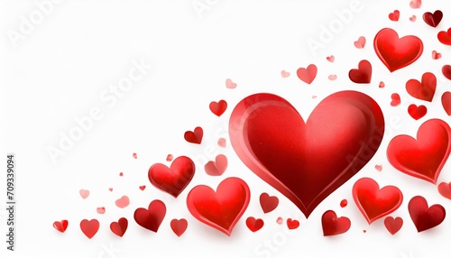 illustration of valentine hearts on white