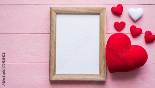blank square wish list with hearts on pink background
