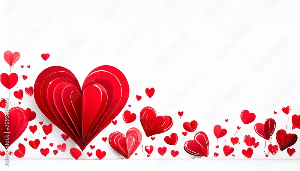 illustration of valentine hearts on white