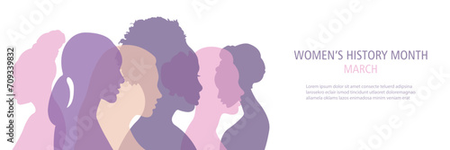 Women's History Month banner. Vector illustration.