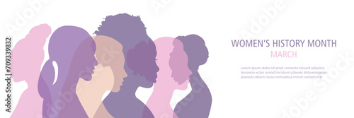 Women's History Month banner. Vector illustration. © SVIATLANA