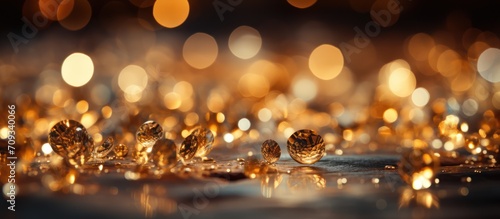 abstract golden lights sparkling blurred background