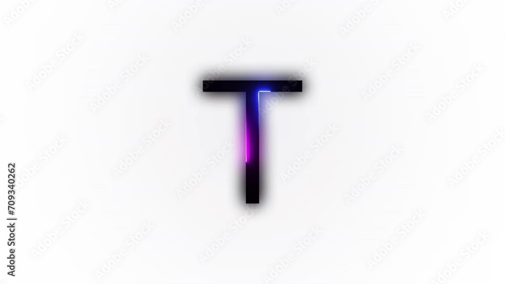 Neon letter T with alpha channel, neon alphabet Neon letter T with alpha channel, neon alphabet