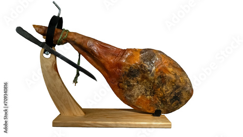 Obraz na płótnie Serrano ham leg in its ham holder. 2 w salonie