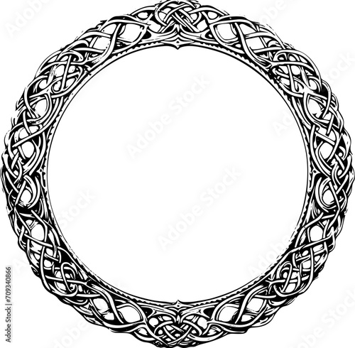Vektorgrafik von keltischen Knoten Bilderrahmen, schwarz-weiß, modern pompös  photo