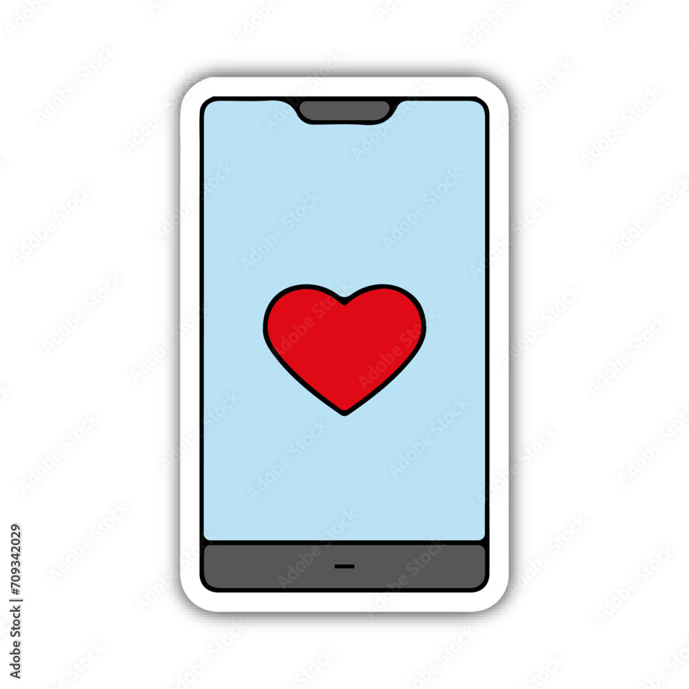 Pictogramme icone et symbole saint valentin amour love coeur cadeau smartphone couleur relief Pictogramme icone et symbole saint valentin amour love coeur cadeau smartphone couleur relief