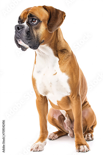 Boxer dog isolated on white background © Synaptic Studio