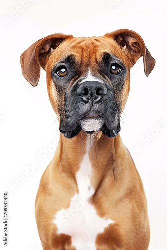 Boxer dog isolated on white background © Synaptic Studio