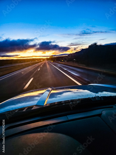 The drive at sunrise 