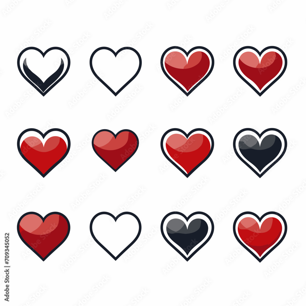 free vector heart collection set