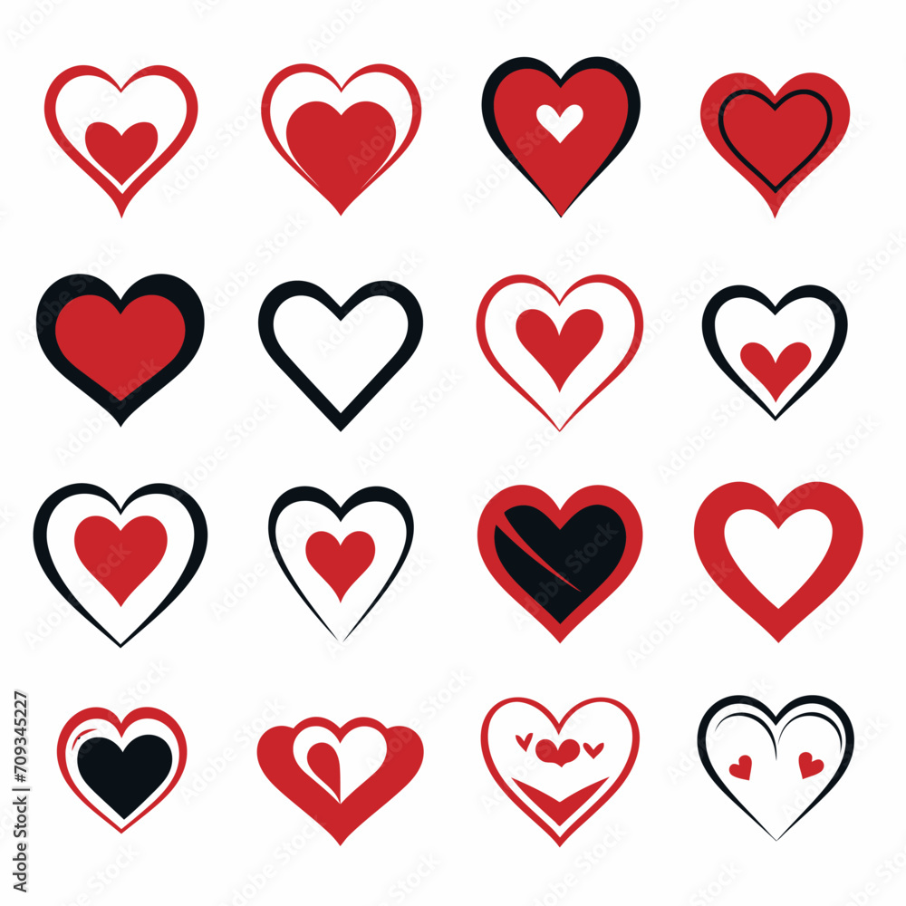 free vector heart collection set free vector heart collection set