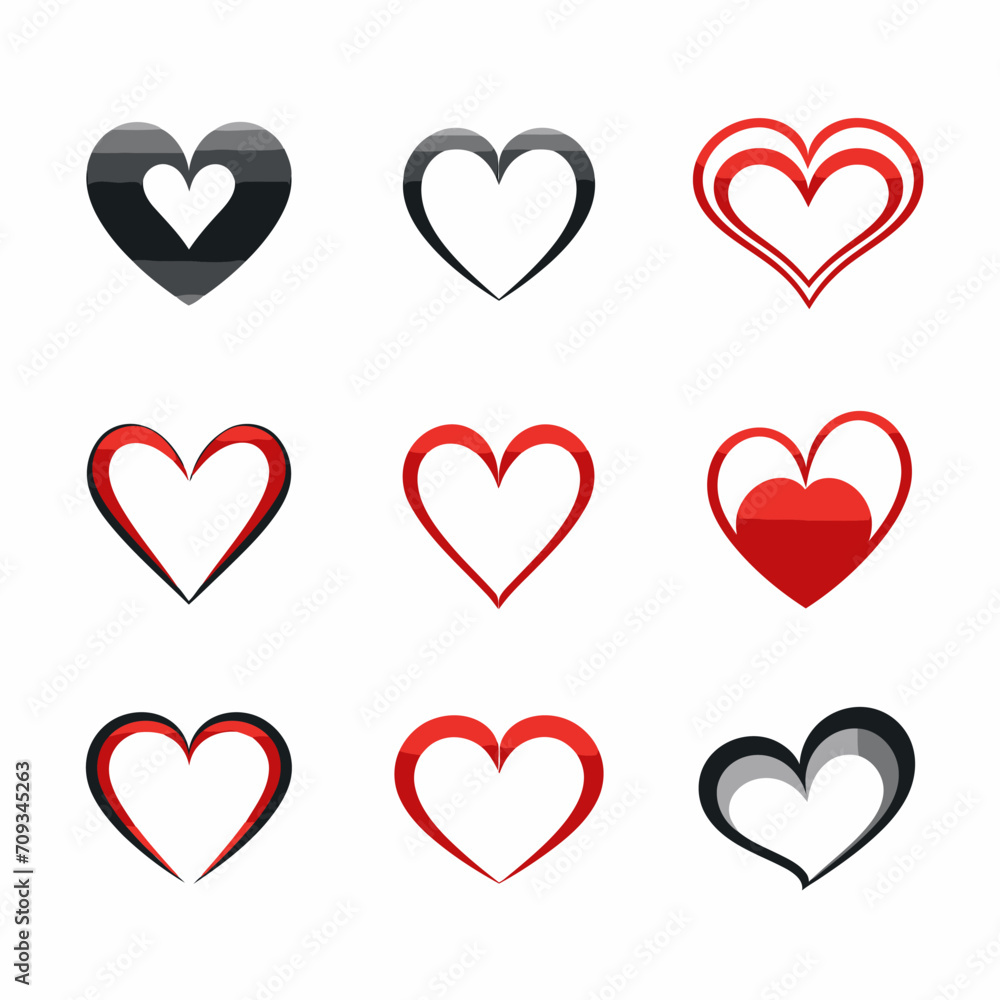 free vector heart collection set free vector heart collection set