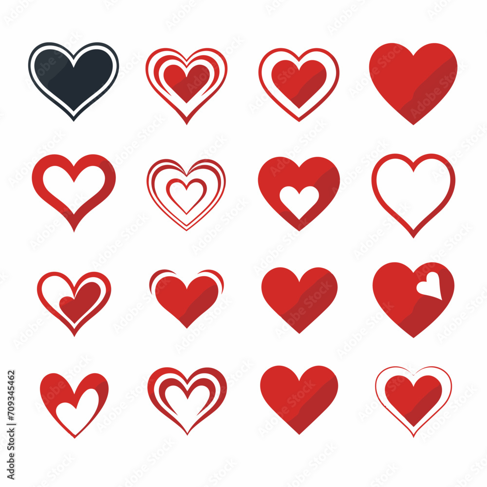 free vector heart collection set free vector heart collection set